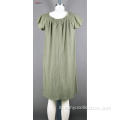 Ladie&#39;s A-Line Shape Jaquard Dress Long Dress